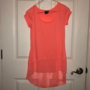 Coral Flow top with hi low back